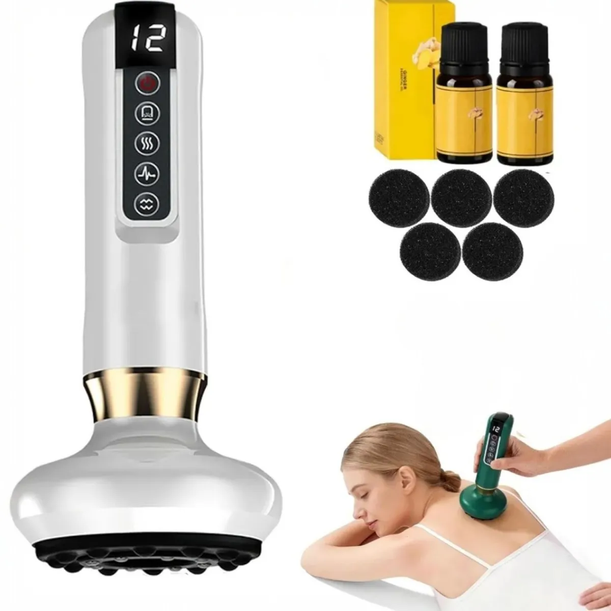 Masajeador Eléctrico de Ventosas con Calor Infrarrojo 12 Niveles