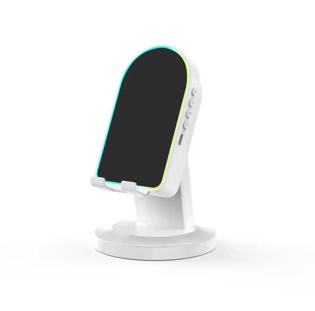 Soporte para Celular con Parlante Bluetooth 5.3 y Conexión por Sensor – Base Antideslizante