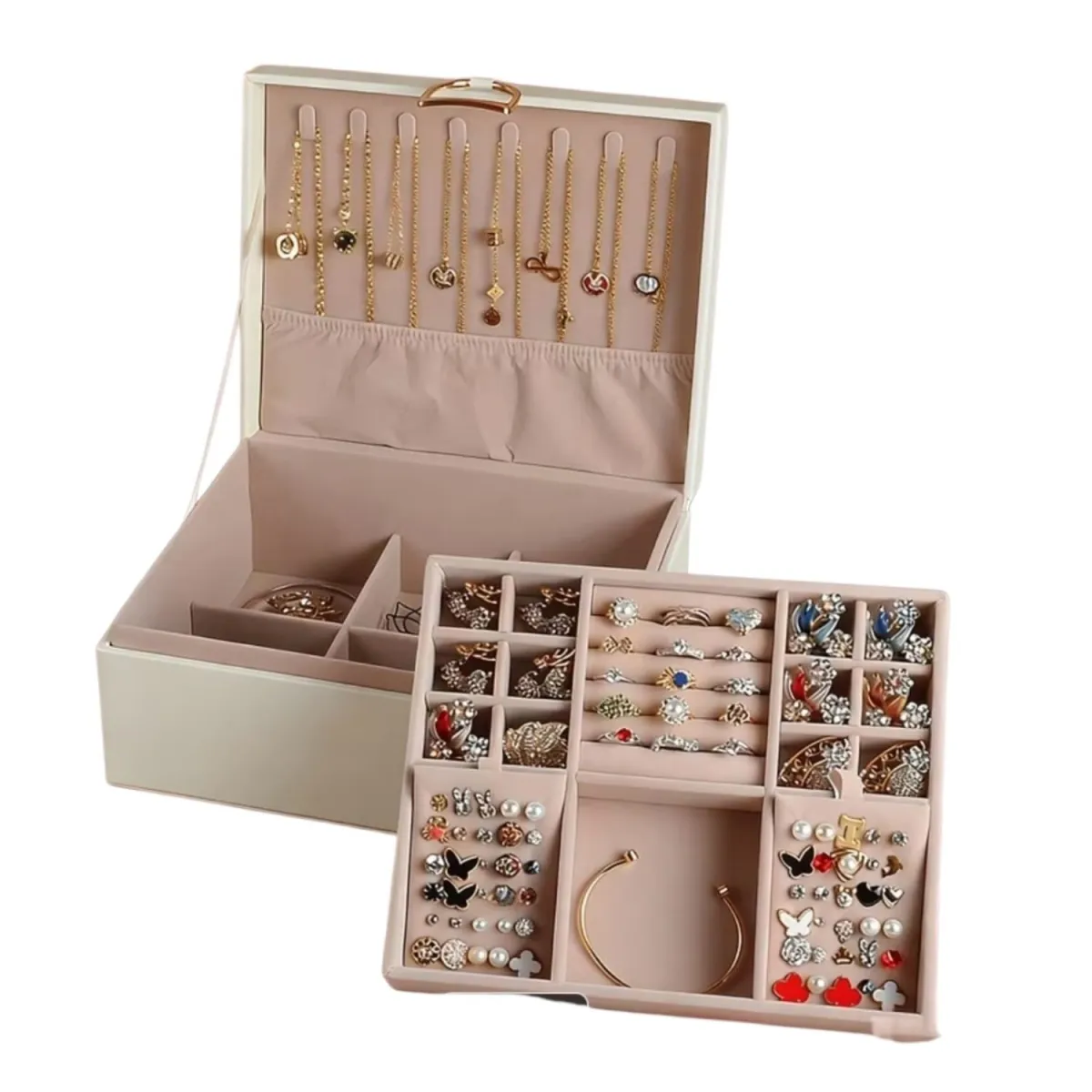 Caja Organizadora de Joyas Premium con Bandeja Extraíble — Joyeros / bolsas
