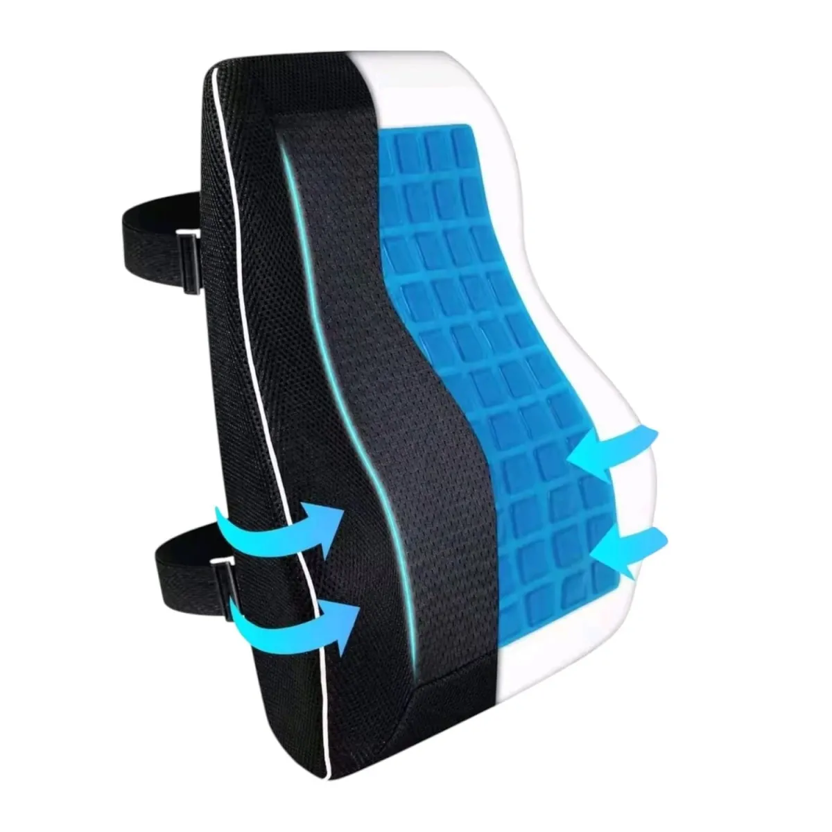 Respaldo Lumbar Ergonómico con Gel y Espuma Memory Foam para Silla