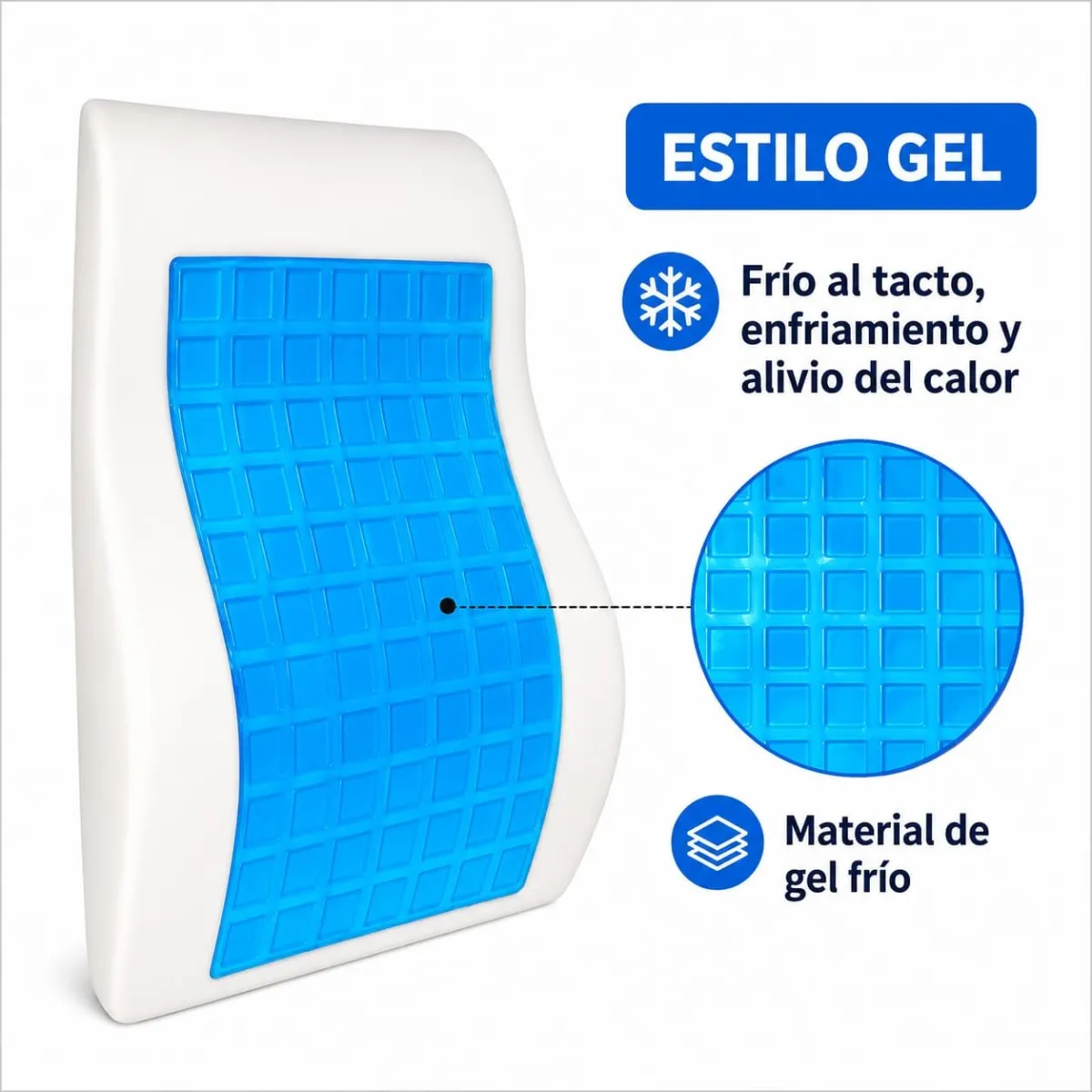 Respaldo Lumbar Ergonómico con Gel y Espuma Memory Foam para Silla