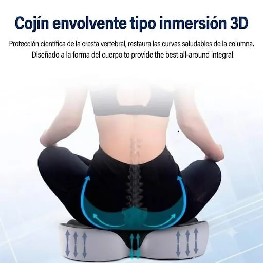 Cojín Ortopédico Ergonómico + Espaldar Lumbar 2 Piezas con Gel y Espuma Viscoelástica