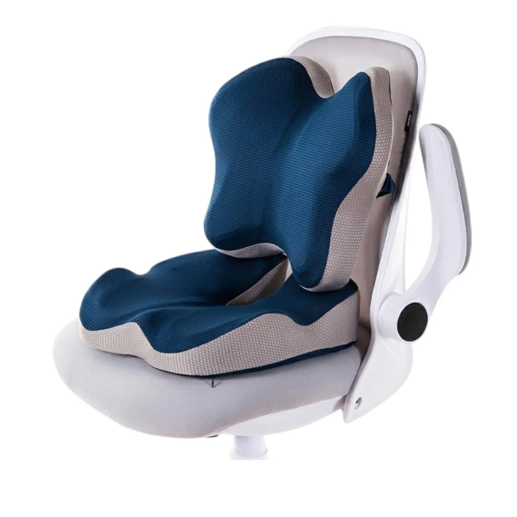 Cojín Ortopédico Ergonómico + Espaldar Lumbar 2 Piezas con Gel y Espuma Viscoelástica
