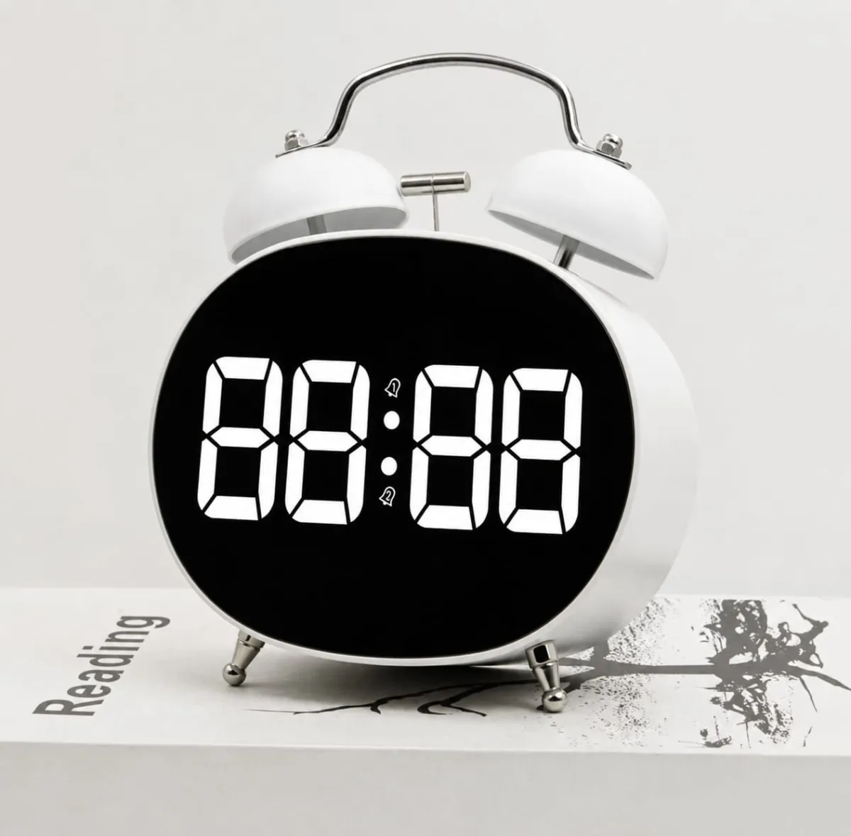 Reloj Despertador Digital LED Estilo Vintage Campana Pantalla Grande