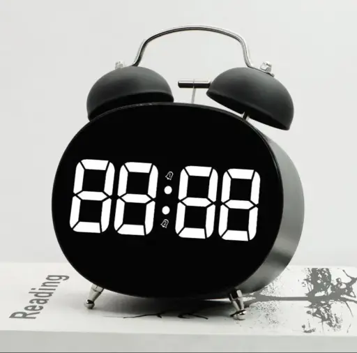 Reloj Despertador Digital LED Estilo Vintage Campana Pantalla Grande — Relojes