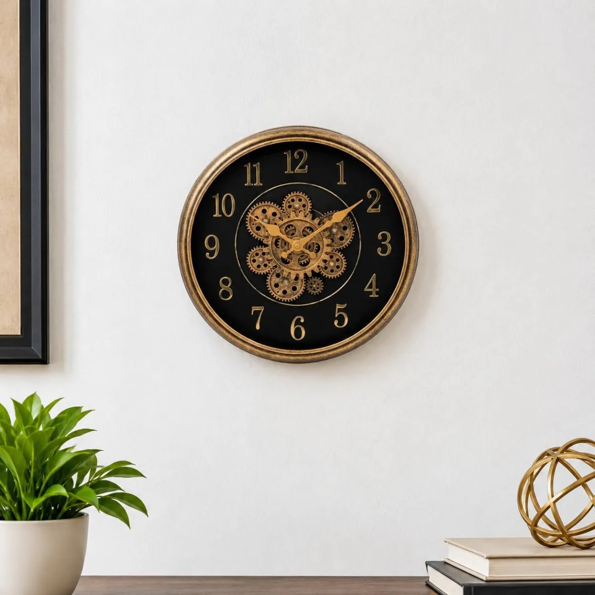 Reloj de Pared Decorativo con Engranajes 34x34 cm