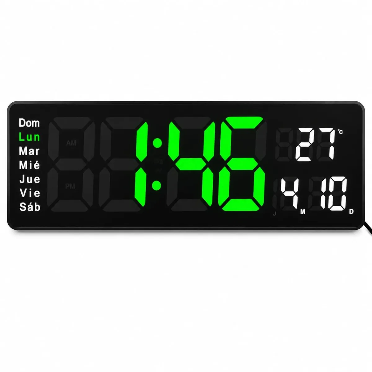 Reloj Digital LED 40x13 cm con Cronómetro, Temporizador y Alarma — Relojes