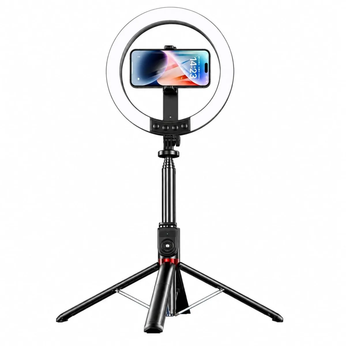 Aro de Luz LED 2.3M Recargable con Trípode y Soporte para Celular | Selfie Stick — Trípodes de iluminación